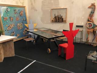 Tavolo in ferro e legno