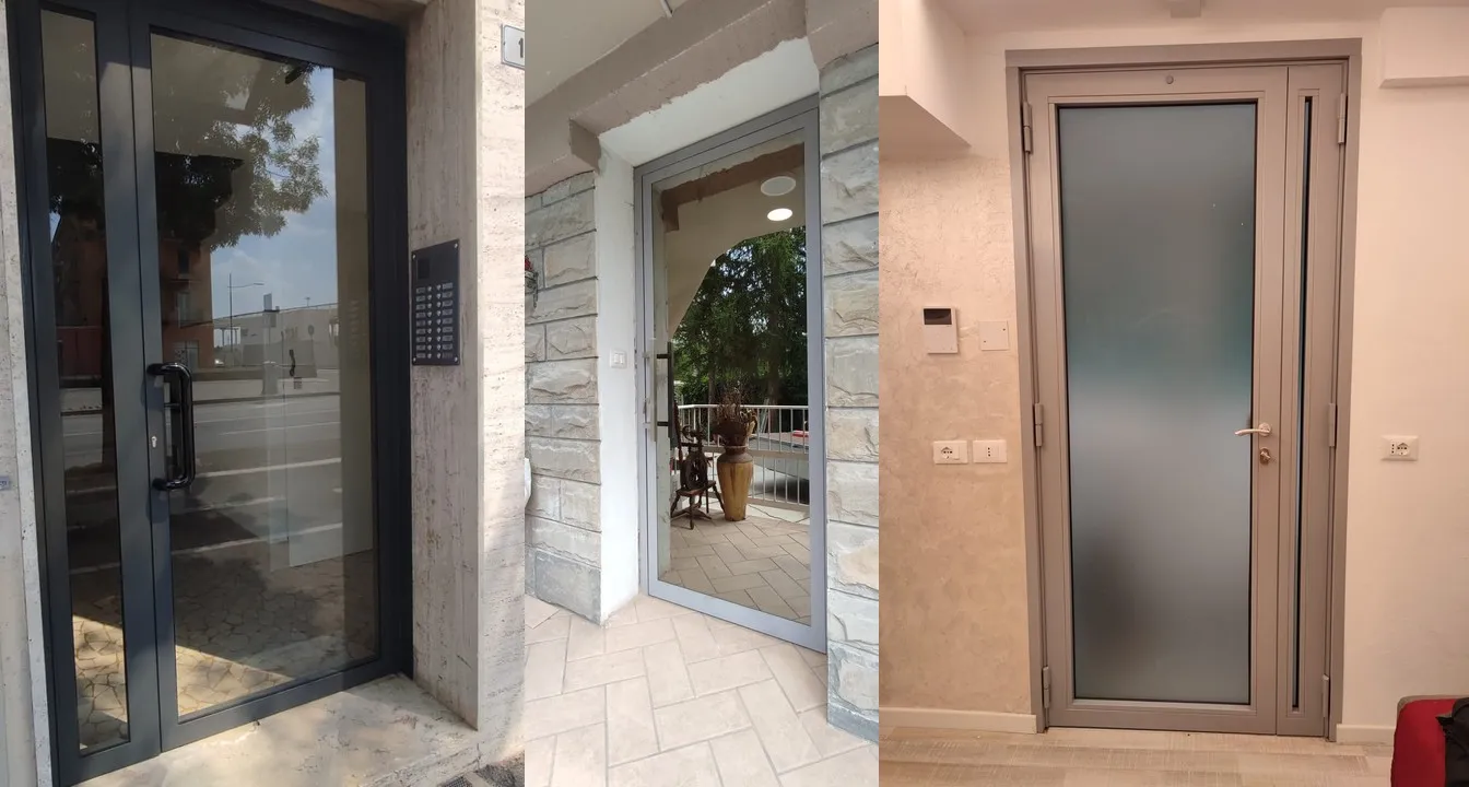 Porte in ferro zincato per esterni e vetro