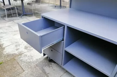 Arredo per esterno in ferro e in acciaio inox / cor.ten