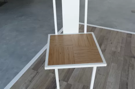 mediterraneo sedia in ferro e seduta baubuche lamellare faggio